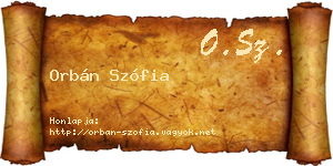 Orbán Szófia névjegykártya